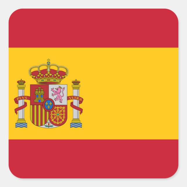 Flagge Spaniens Quadratischer Aufkleber (Vorderseite)