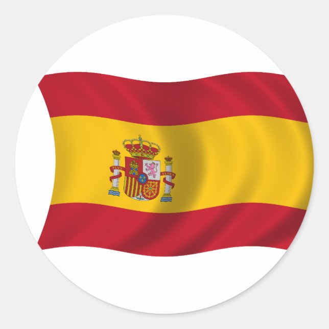 Flagge Spaniens Runder Aufkleber (Vorderseite)