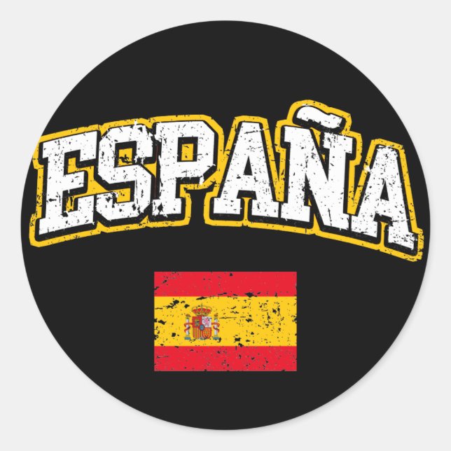 Flagge Spaniens Runder Aufkleber (Vorderseite)