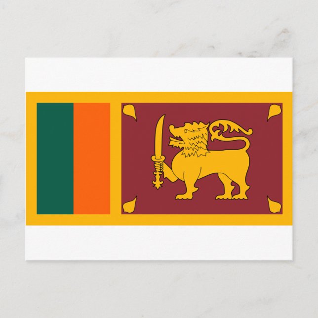 Flagge Sri Lankas (ශ් රී ලං කා වේ ජා ‍ තික කො Postkarte (Vorderseite)