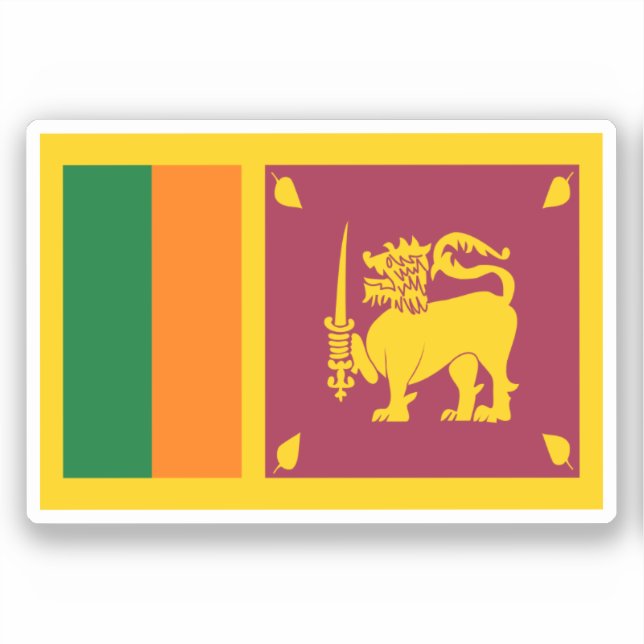 Flagge Sri Lankas Aufkleber (Vorderseite)