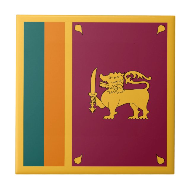 Flagge Sri Lankas Fliese (Vorderseite)