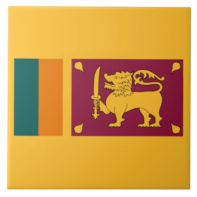Flagge Sri Lankas Fliese (Vorderseite)