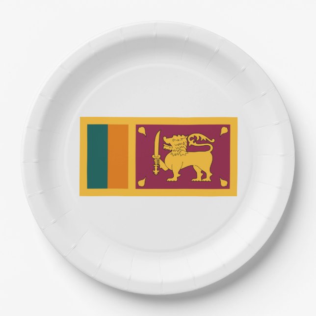 Flagge Sri Lankas Pappteller (Vorderseite)