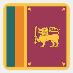 Flagge Sri Lankas Quadratischer Aufkleber