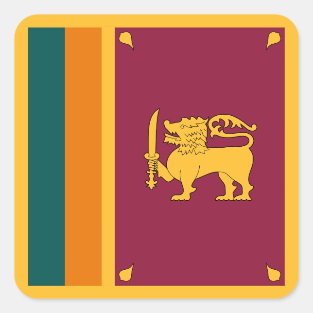 Flagge Sri Lankas Quadratischer Aufkleber (Vorderseite)