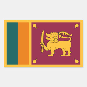 Flagge Sri Lankas Rechteckiger Aufkleber
