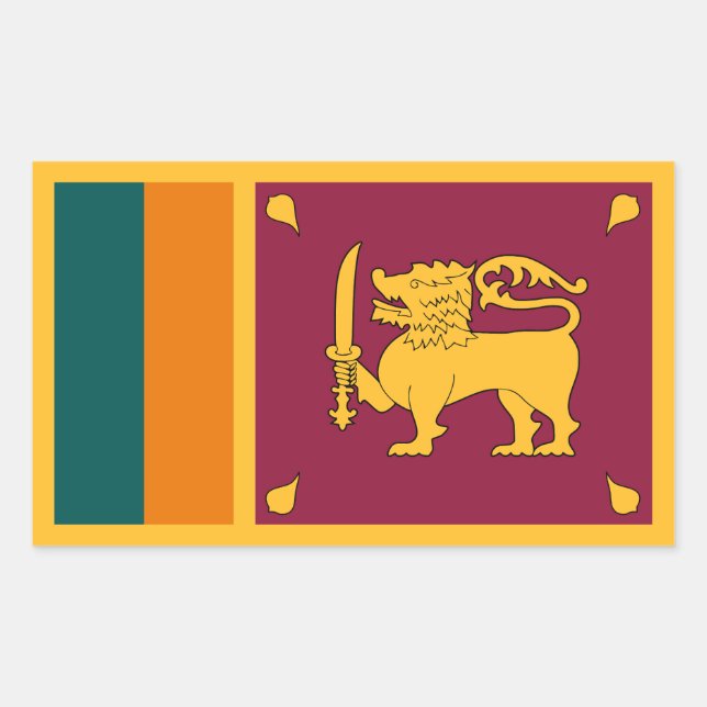 Flagge Sri Lankas Rechteckiger Aufkleber (Vorderseite)