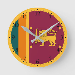 Flagge Sri Lankas Runde Wanduhr