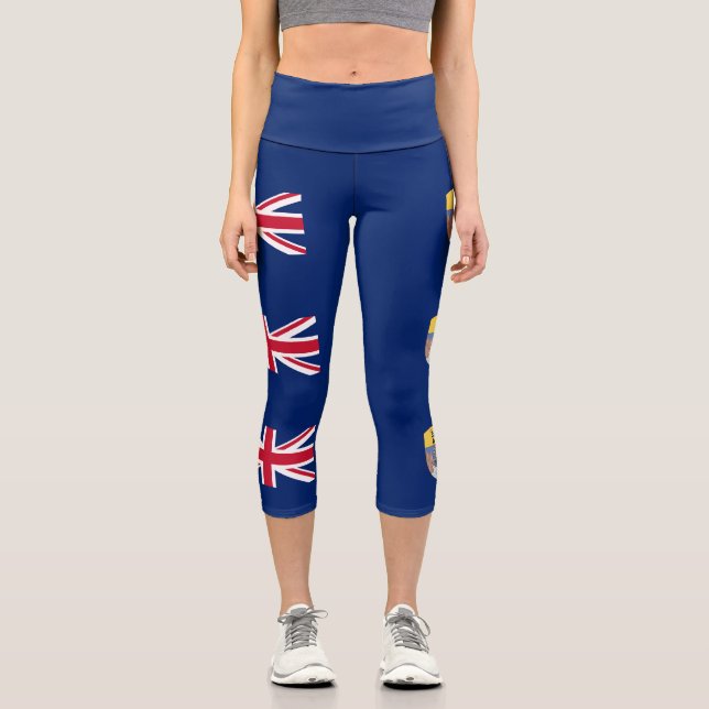 Flagge St. Helena Capri Leggings (Vorderseite)
