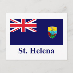 Flagge St. Helena mit Namen Postkarte