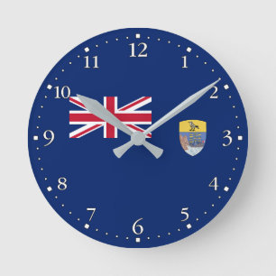 Flagge St. Helena Runde Wanduhr