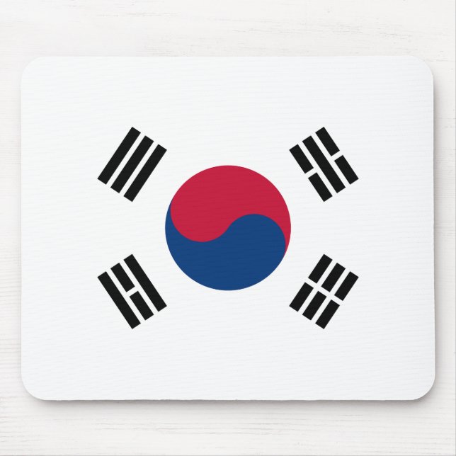 Flagge Südkoreas - 태 극 기 - 대 한 국 민 의국. Mousepad (Vorne)