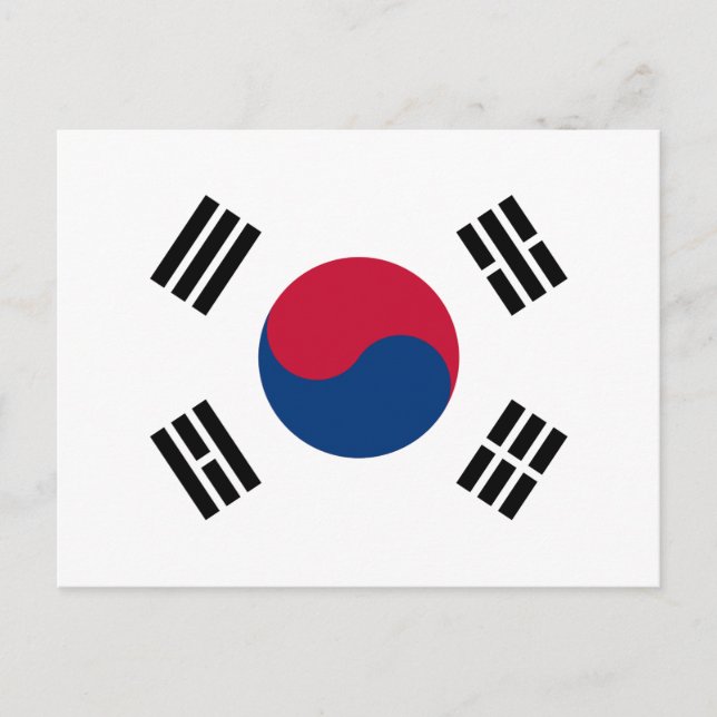 Flagge Südkoreas - 태 극 기 - 대 한 민 국 의국 Postkarte (Vorderseite)