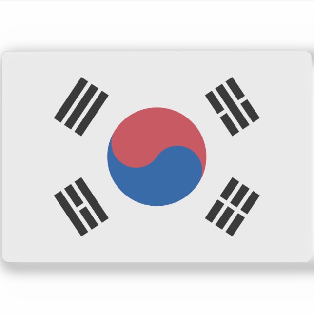 Flagge Südkoreas Aufkleber (Vorderseite)