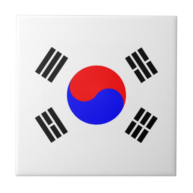 Flagge Südkoreas Fliese (Vorderseite)