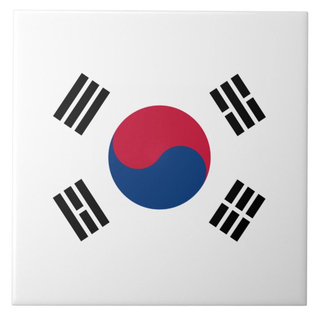 Flagge Südkoreas Keramik Tile Fliese (Vorderseite)