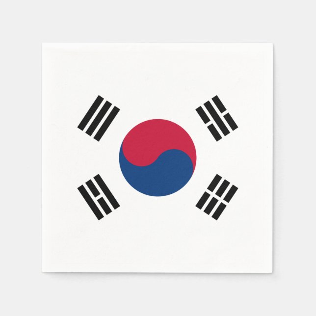 Flagge Südkoreas Papier Napkins Serviette (Vorderseite)