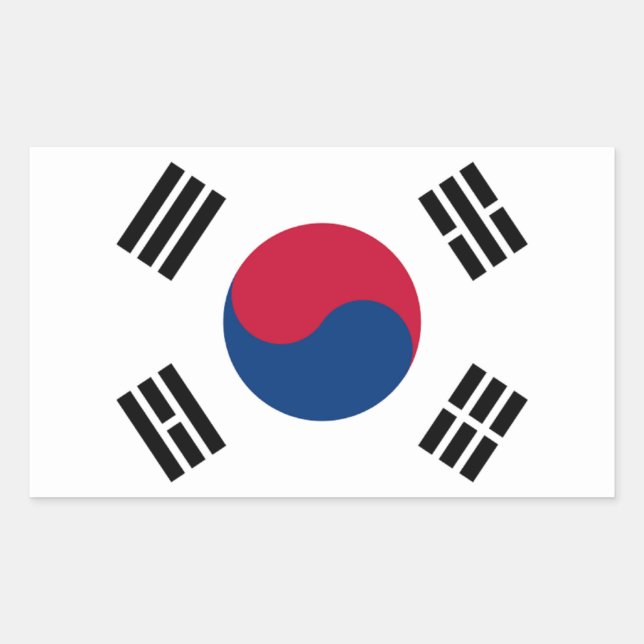 Flagge Südkoreas Rechteckiger Aufkleber (Vorderseite)