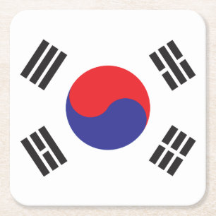 Flagge Südkoreas Rechteckiger Pappuntersetzer