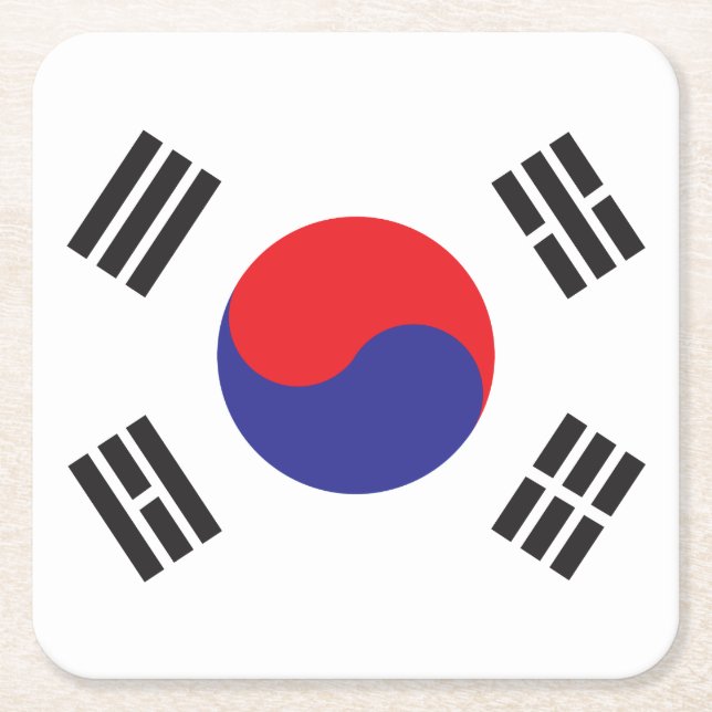 Flagge Südkoreas Rechteckiger Pappuntersetzer (Vorderseite)
