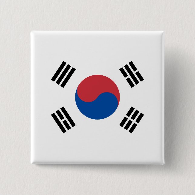 Flagge Südkoreas (ROK) Button (Vorderseite)