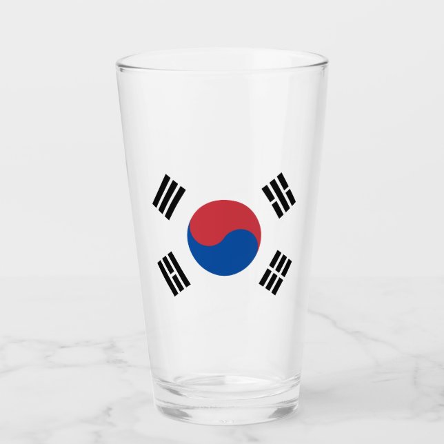 Flagge Südkoreas (ROK) Glas (Vorderseite)