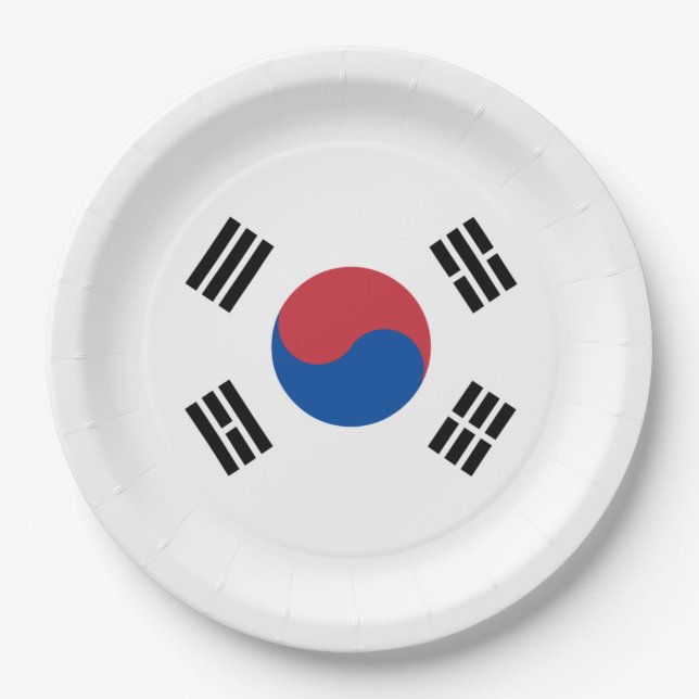 Flagge Südkoreas (ROK) Pappteller (Vorderseite)