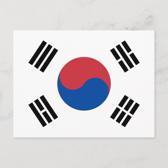 Flagge Südkoreas (ROK) Postkarte (Vorderseite)