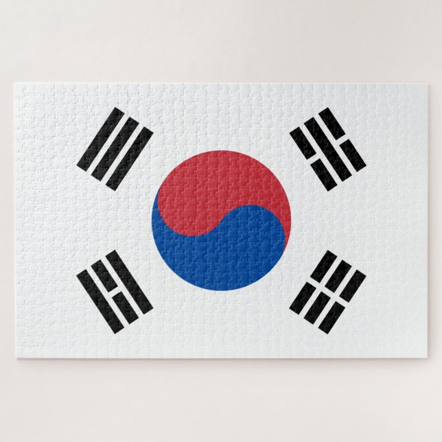 Flagge Südkoreas (ROK) Puzzle (Horizontal)