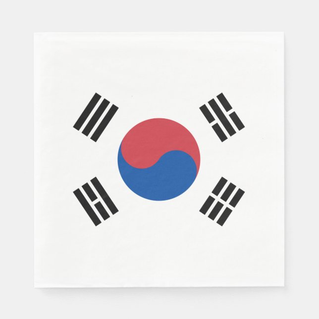 Flagge Südkoreas (ROK) Serviette (Vorderseite)