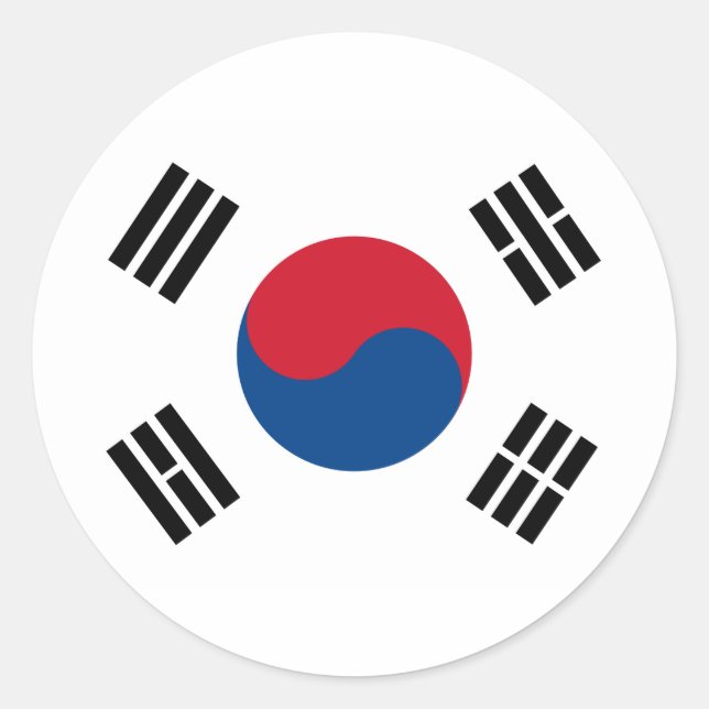 Flagge Südkoreas Runder Aufkleber (Vorderseite)