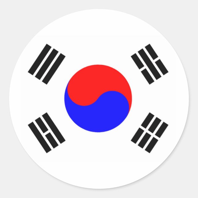 Flagge Südkoreas Runder Aufkleber (Vorderseite)