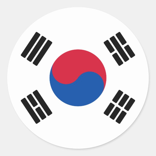 Flagge Südkoreas Runder Aufkleber (Vorderseite)