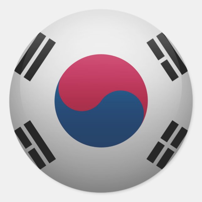 Flagge Südkoreas Runder Aufkleber (Vorderseite)