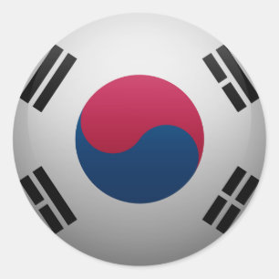 Flagge Südkoreas Runder Aufkleber