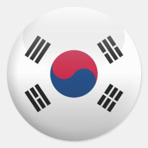 Flagge Südkoreas Runder Aufkleber