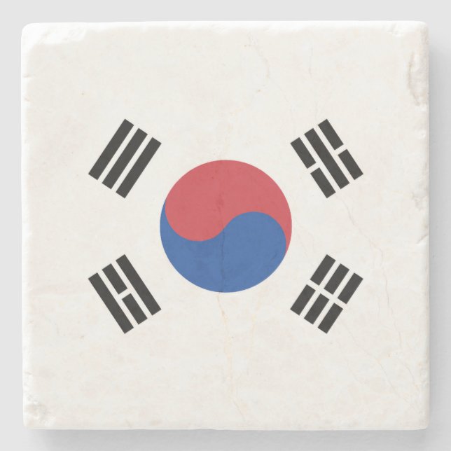 Flagge Südkoreas Steinuntersetzer (Vorderseite)