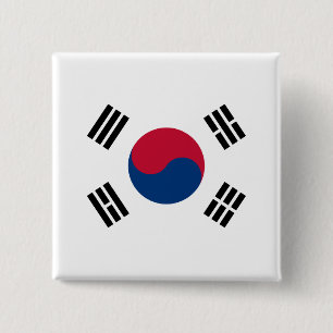 Flagge Südkoreas (Südkoreas) Button