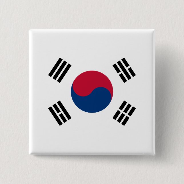 Flagge Südkoreas (Südkoreas) Button (Vorderseite)
