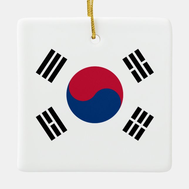 Flagge Südkoreas (Südkoreas) Keramikornament (Vorderseite)