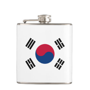 Flagge Südkoreas Vinyl Wrapped Flask Flachmann