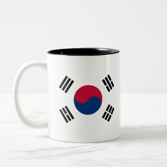 Flagge Südkoreas Zweifarbige Tasse (Links)