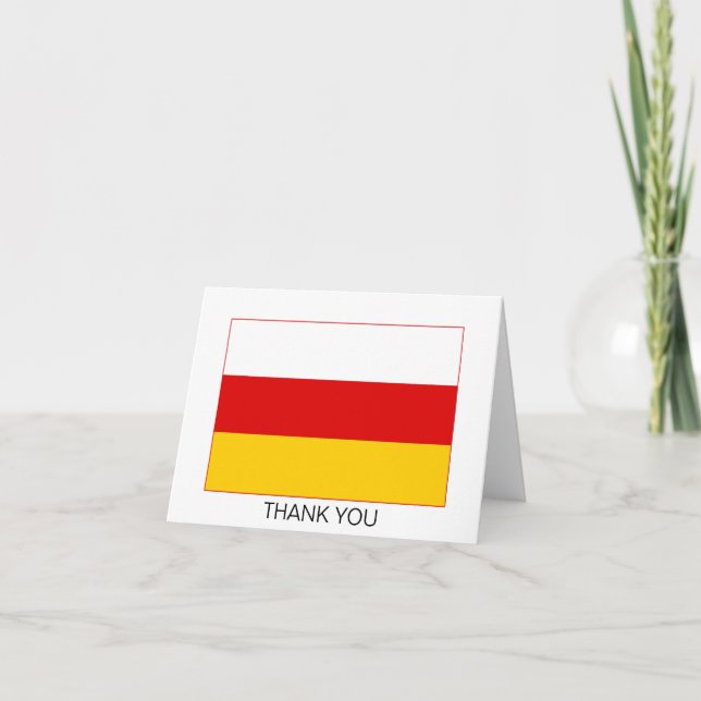 Flagge Südossetiens Dankeskarte (Vorderseite)