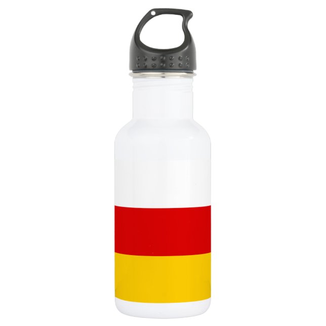 Flagge Südossetiens Edelstahlflasche (Vorderseite)