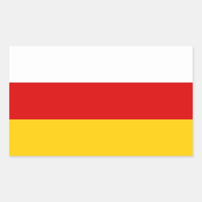 Flagge Südossetiens Rechteckiger Aufkleber (Vorderseite)