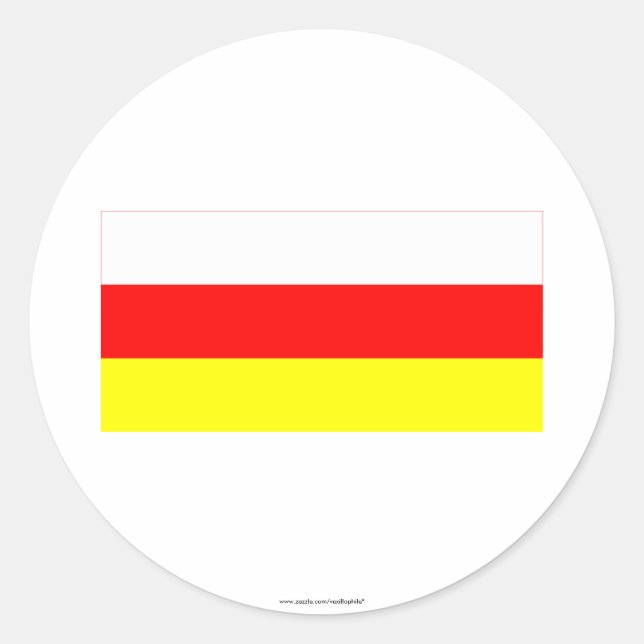 Flagge Südossetiens Runder Aufkleber (Vorderseite)