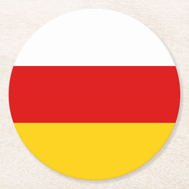 Flagge Südossetiens Runder Pappuntersetzer (Vorderseite)