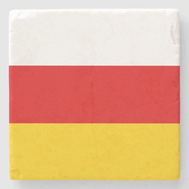 Flagge Südossetiens Steinuntersetzer (Vorderseite)