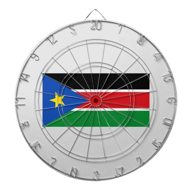 Flagge Südsudans (Afrika) Dartscheibe (vorne)